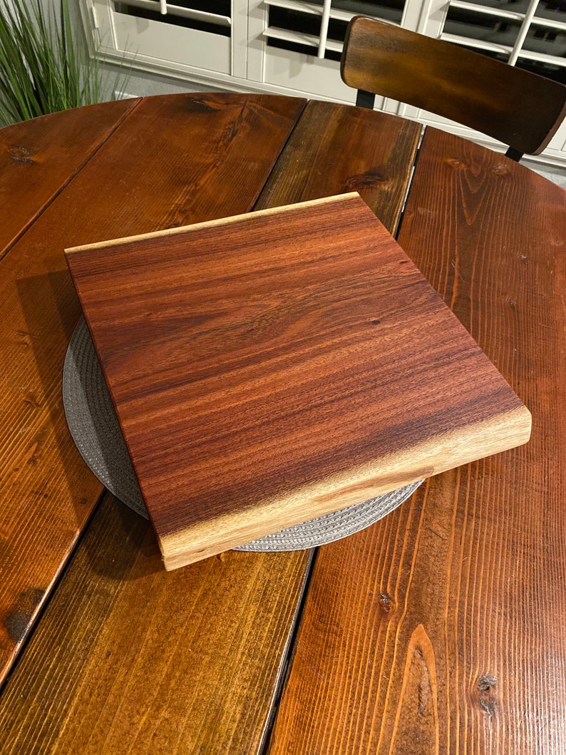 Handmade live edge wood lazy Susan